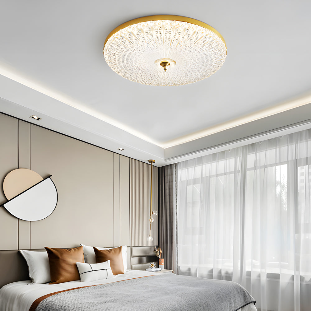 Sparkle-Flush-Mount-Ceiling-Lighting.jpg Round Sparkle Glass LED Flush Ceiling Light - Image 1