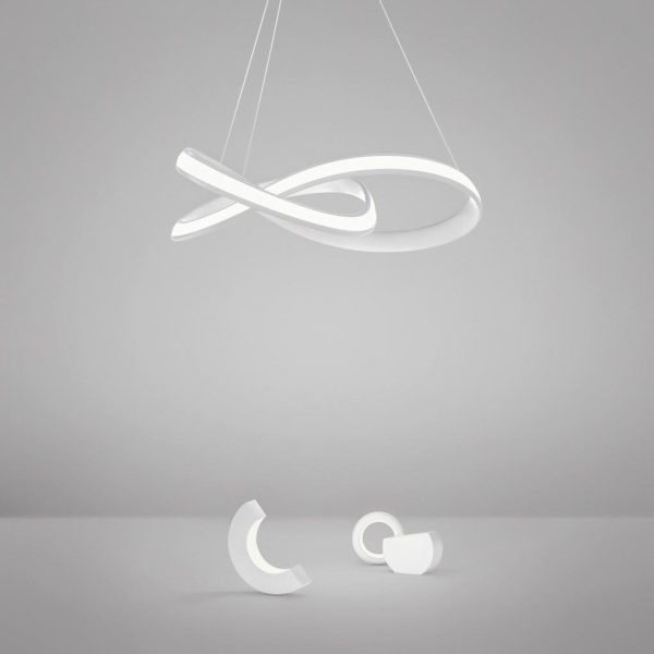 Ribbon Dining Room Chandelier Modern Chandelier with Remote Control - Image 3