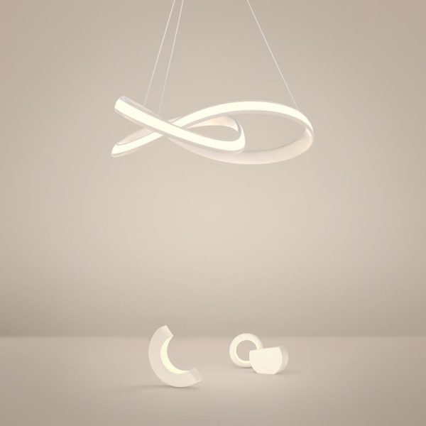 Ribbon Dining Room Chandelier Modern Chandelier with Remote Control - Image 2