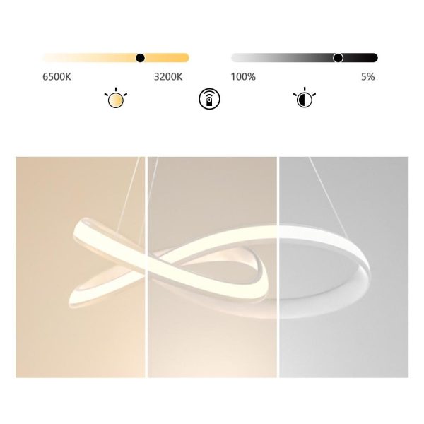 Ribbon Dining Room Chandelier Modern Chandelier with Remote Control - Image 6