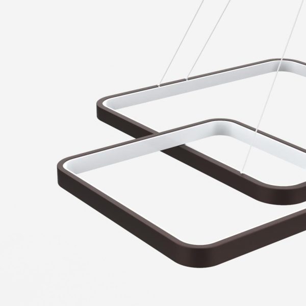 Modern LED Square Chandelier Foyer Chandelier with Remote Control for Living Room - Image 6