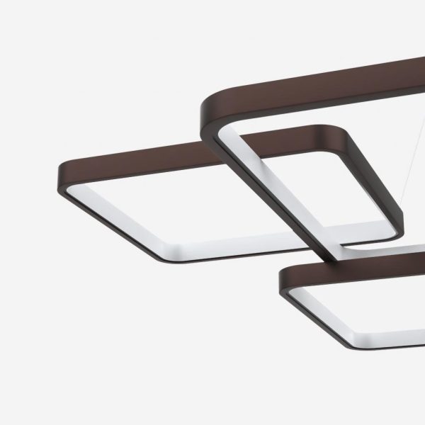 Modern LED Square Chandelier Foyer Chandelier with Remote Control for Living Room - Image 7