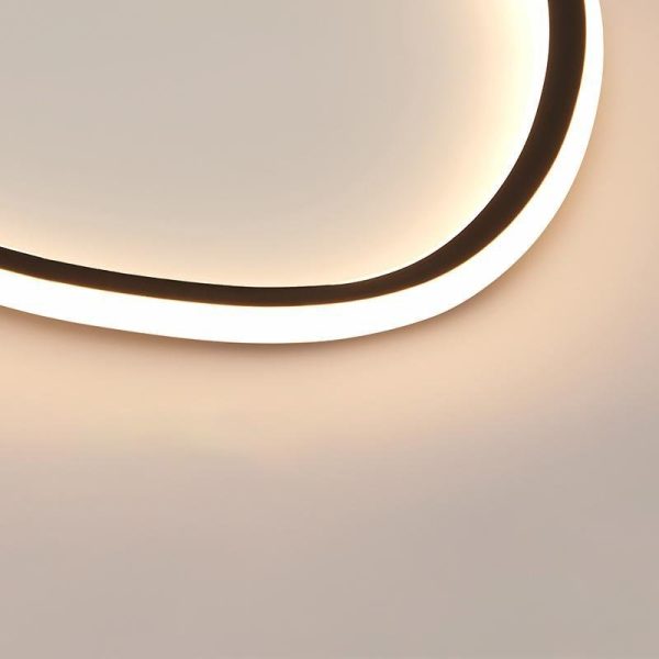 Black Abstract Shaped Industrial Flush Mount Bedroom Ceiling Lights - Image 6