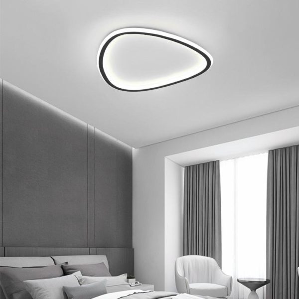 Black Abstract Shaped Industrial Flush Mount Bedroom Ceiling Lights - Image 4