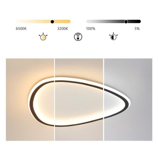 Black Abstract Shaped Industrial Flush Mount Bedroom Ceiling Lights - Image 5