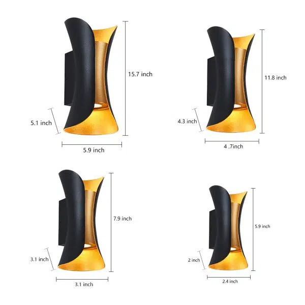 Curved LED Up and Down Lighting Waterproof Modern Outdoor Wall Lights - Image 14