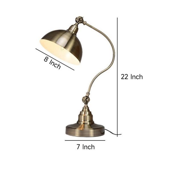 20'' Antique Metallic LED Desk Lamp with Adjustable Gooseneck for Task Lighting - Image 7