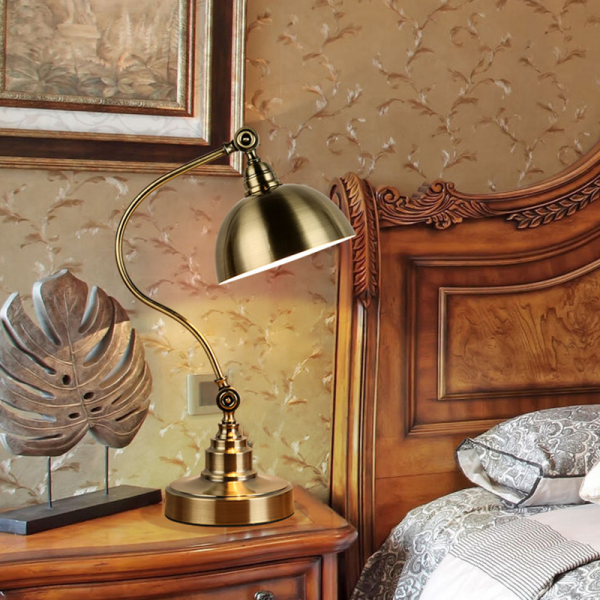 20'' Antique Metallic LED Desk Lamp with Adjustable Gooseneck for Task Lighting - Image 5