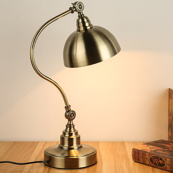20'' Antique Metallic LED Desk Lamp with Adjustable Gooseneck for Task Lighting - Image 6