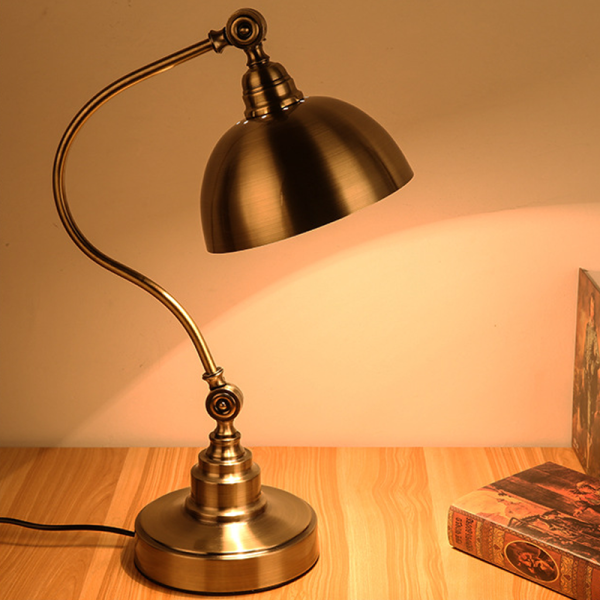 20'' Antique Metallic LED Desk Lamp with Adjustable Gooseneck for Task Lighting - Image 3