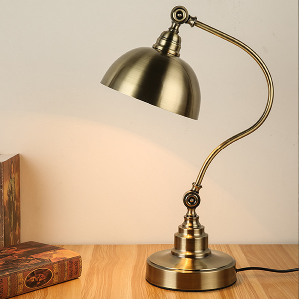 20'' Antique Metallic LED Desk Lamp with Adjustable Gooseneck for Task Lighting - Image 2
