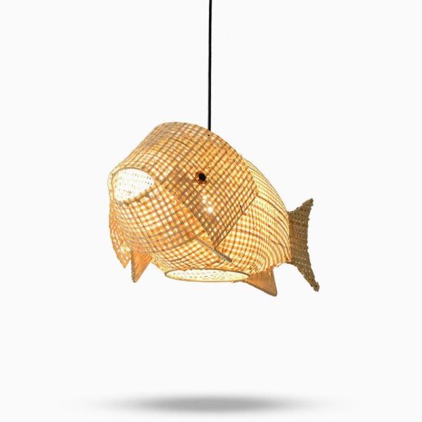 26'' Farmhouse Fish Shaped Bamboo Pendant Light - Image 6