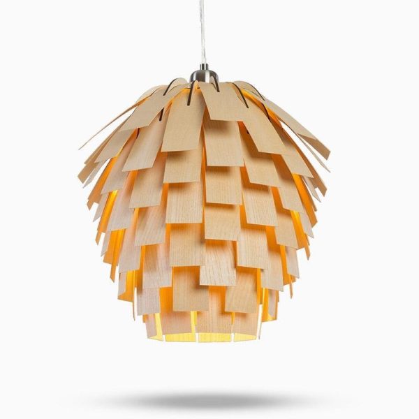 16'' Artistic Artichoke Wood Rustic Pendant Lighting Decorative Pendant Light - Image 7