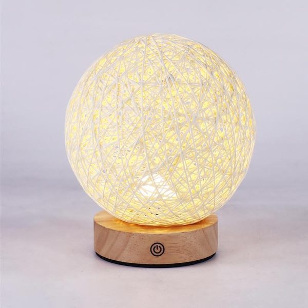 6 inch LED Natural Ratten Wicker Shade Table Lamp - Image 10