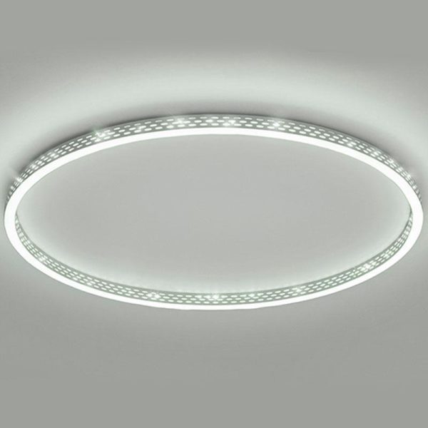 Modern Round Dimmable Flush Mount Lights LED Ceiling Light with Hollow Edge - Image 8