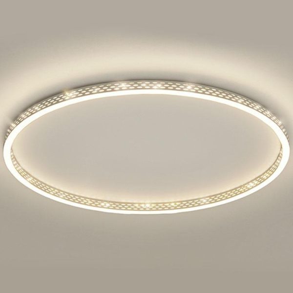 Modern Round Dimmable Flush Mount Lights LED Ceiling Light with Hollow Edge - Image 6