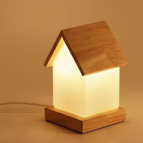 LED Wooden Small House Kids and Baby Lamp - Image 2