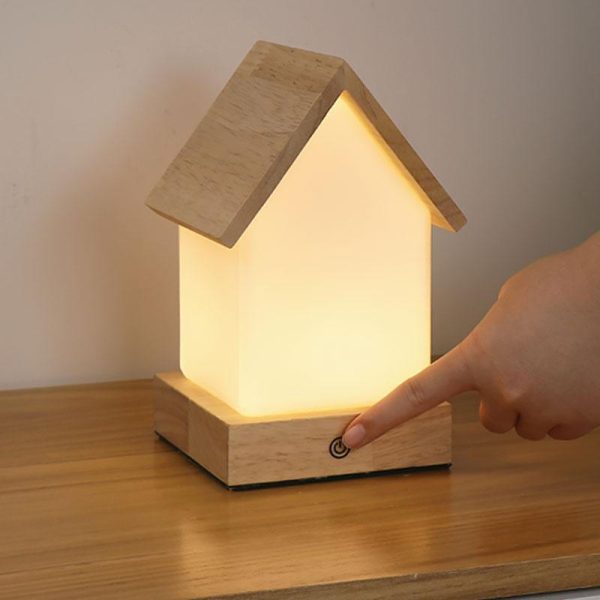 LED Wooden Small House Kids and Baby Lamp - Image 3