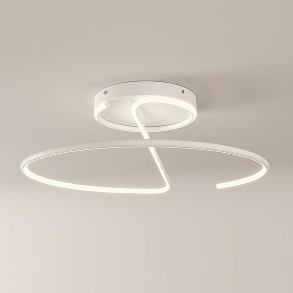 16 inch Sleek Wire-inspired Circular Modern LED Semi Flush Mount Ceiling Light - Image 10