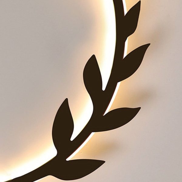 20'' Round Dimmable Black Flush Mount Ceiling Lights LED Lights with Leaf Shaped Edge - Image 7