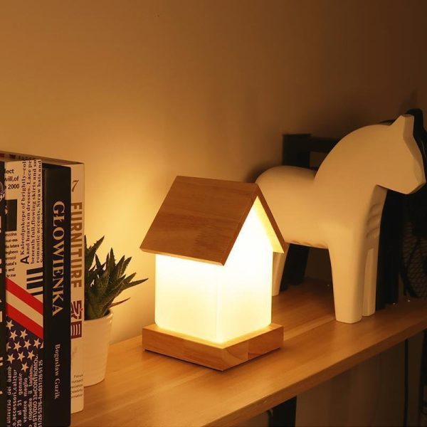 LED Wooden Small House Kids and Baby Lamp - Image 5