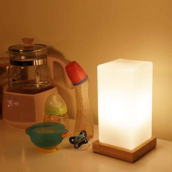 Cube Wooden Battery Operated LED Accent Kids Lamp - Image 2