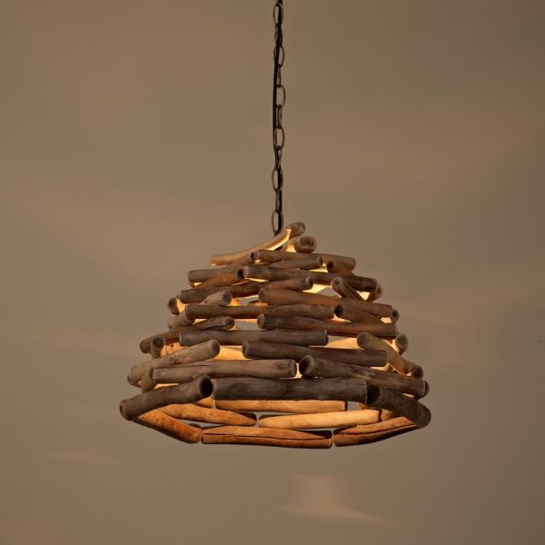 Handpicked Sticks Wood Pendant Light Burlywood Hanging Pendant Light - Image 2