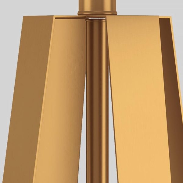 22 inch 1-Light Golden Faux Silk and Brass Geometric Table Lamp - Image 14