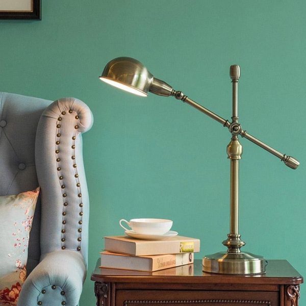 Vintage Metallic Dome Adjustable Desk Lamp with Flexible Arm for Study and Office - Image 2