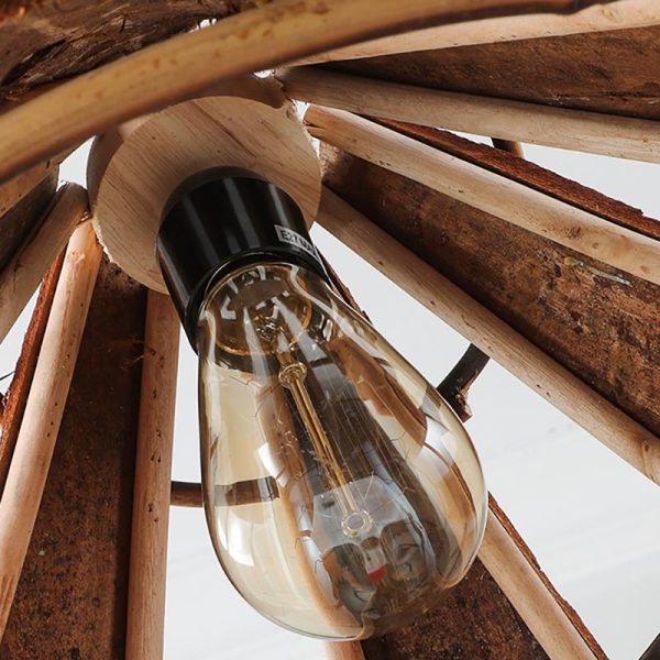 Cone Richly Colored Wood Pendant Light With a Unique Farmhouse Appearance - Image 6