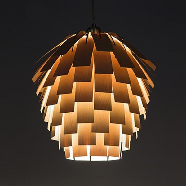 16'' Artistic Artichoke Wood Rustic Pendant Lighting Decorative Pendant Light - Image 5