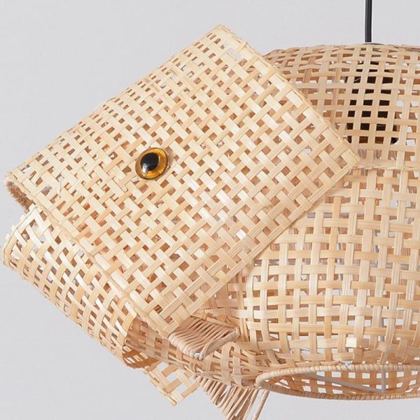 26'' Farmhouse Fish Shaped Bamboo Pendant Light - Image 8