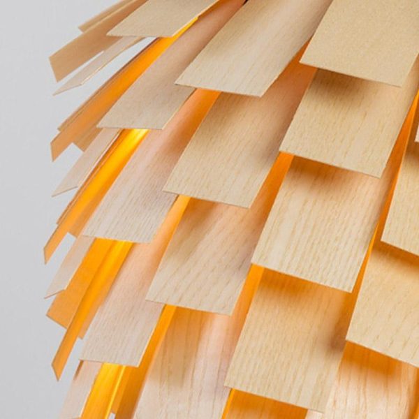 16'' Artistic Artichoke Wood Rustic Pendant Lighting Decorative Pendant Light - Image 8