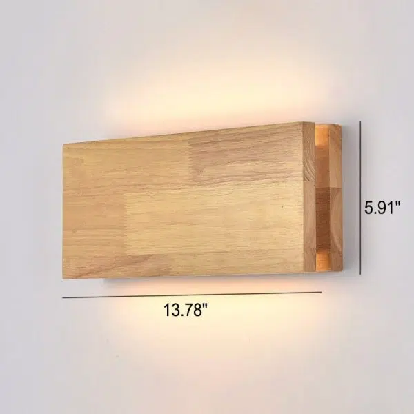 Japanese Wabi-sabi Log Wood Rectangular LED Wall Sconce Lamp - Image 8