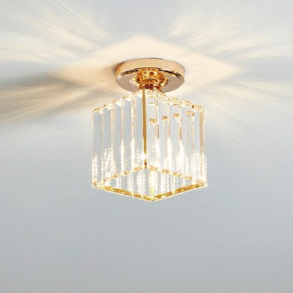 Modern Crystal Metal Industrial LED Flush Mount Ceiling Light for Hallway Entryway - Image 13