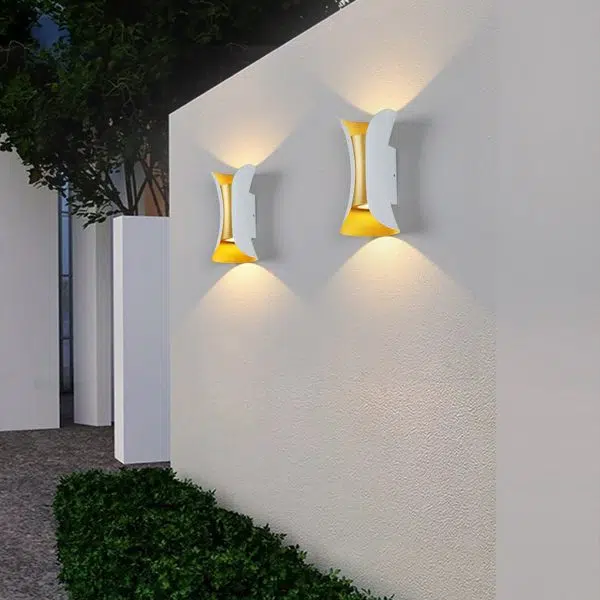 Curved LED Up and Down Lighting Waterproof Modern Outdoor Wall Lights - Image 2