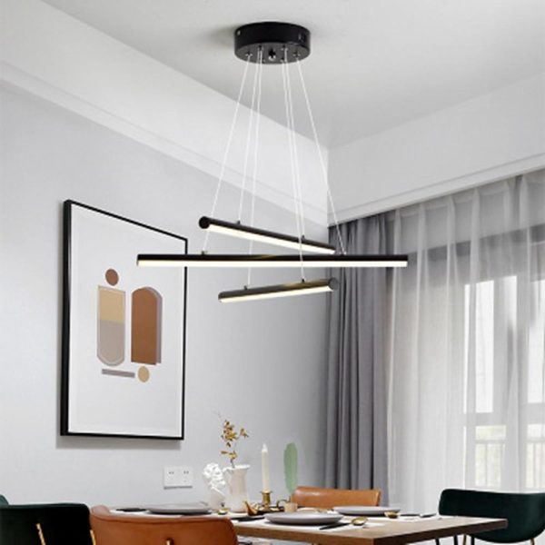 3-piece LED Strip Linear Modern Chandelier Pendant Light Hanging Lamp - Image 3