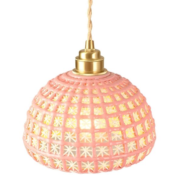 Artistic Semi Globe Ceramic Copper Pendant Light Modern Pendant Lighting - Image 13