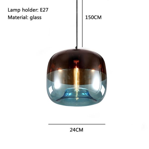 Multi Colored Glass Pendant Light Artistic Globe Dining Room Light - Image 4
