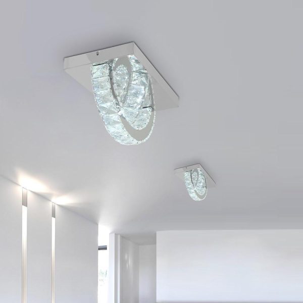 Circular Electroplated Metal Crystal Modern LED Ceiling Lights - Image 3