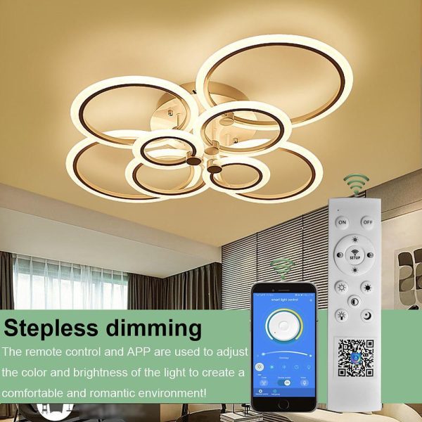 Circles Aluminum Acrylic Cluster Style Design Flush Mount Lighting LED Living Room Bedroom Ceiling Lights - Image 12