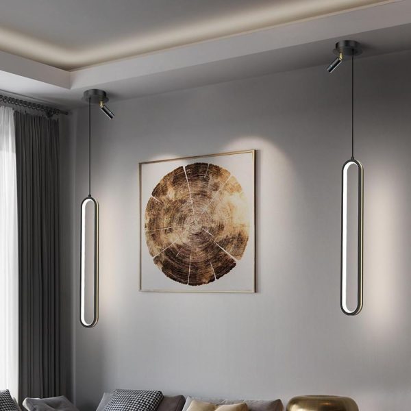 Elongated Modern Pendant Light Shades Metal Acrylic Pendant Lighting - Image 3