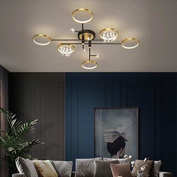 Geometric Crystal Metal Flush Mount Ceiling Light Multiple Lights for Living Room - Image 5