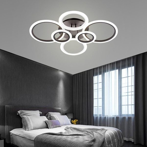 Circles Aluminum Acrylic Cluster Style Design Flush Mount Lighting LED Living Room Bedroom Ceiling Lights - Image 21