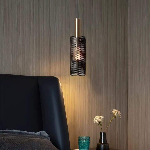Cylinder Hanging Pendant Lights Metal Modern LED Bedroom Ceiling Lights - Image 4