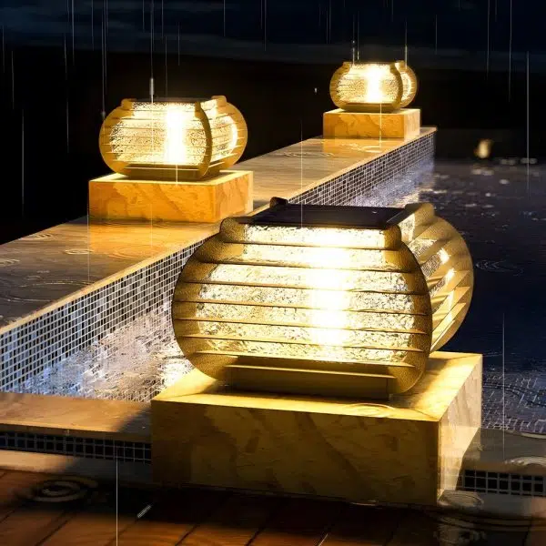 Black Lattice Hardiwred/Solar Outdoor Post Pier Mount Light - Image 5