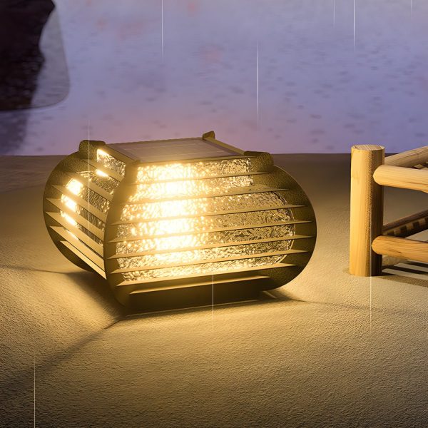 Black Lattice Hardiwred/Solar Outdoor Post Pier Mount Light - Image 4