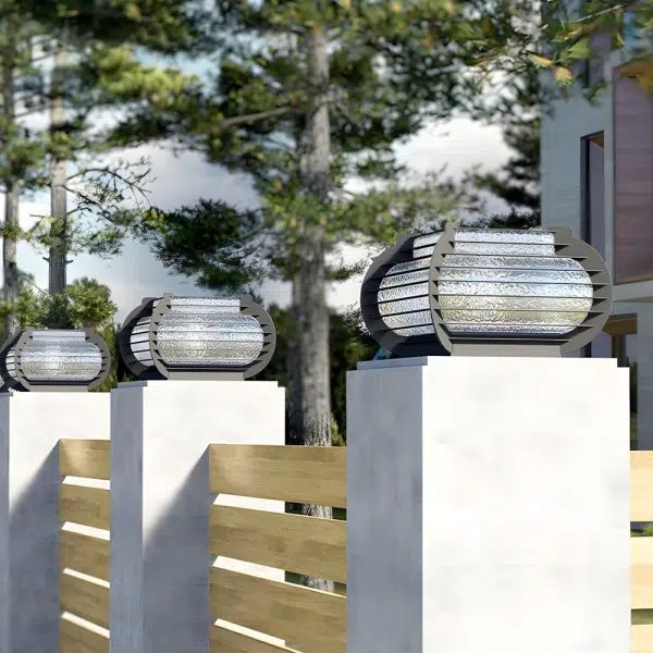 Black Lattice Hardiwred/Solar Outdoor Post Pier Mount Light - Image 6