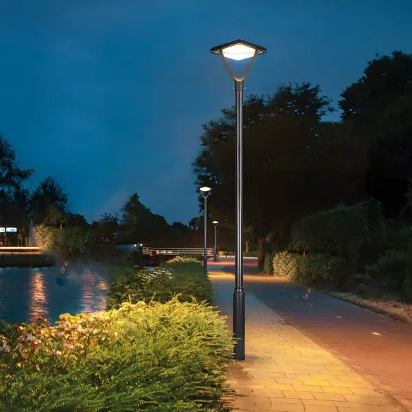 Black LED Solar Lamp Post and Pole Street Lights