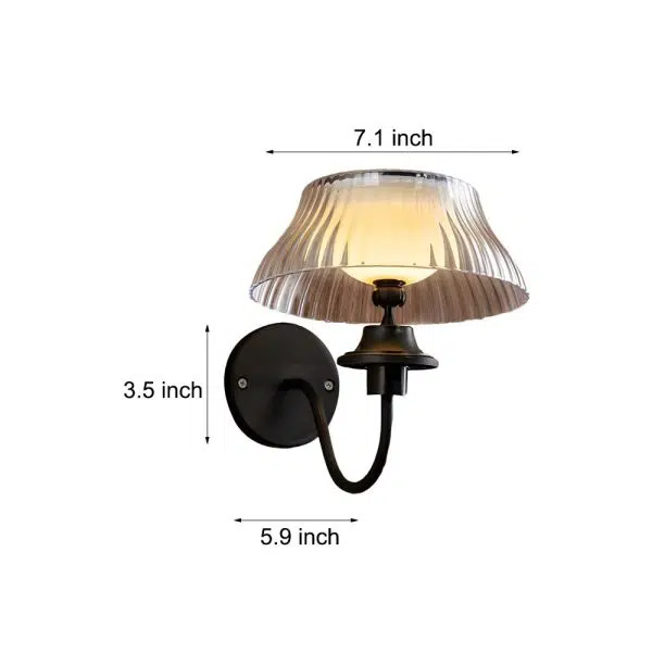 Black Metallic Arm Solar Outdoor Wall Light - Adjustable Glass Shade - Image 6